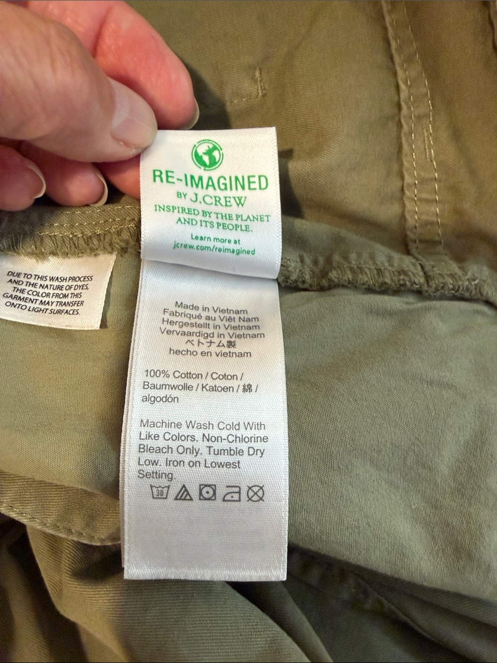 J. Crew olive green cotton chino skirt, size 31 / 12 - Picture 7 of 8